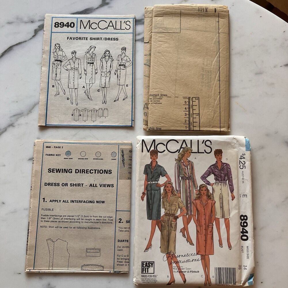 Vintage McCall’s Pattern 8940 Women’s Favorite Dress Shirt & Skirt Size 14 Uncut - Picture 9 of 9